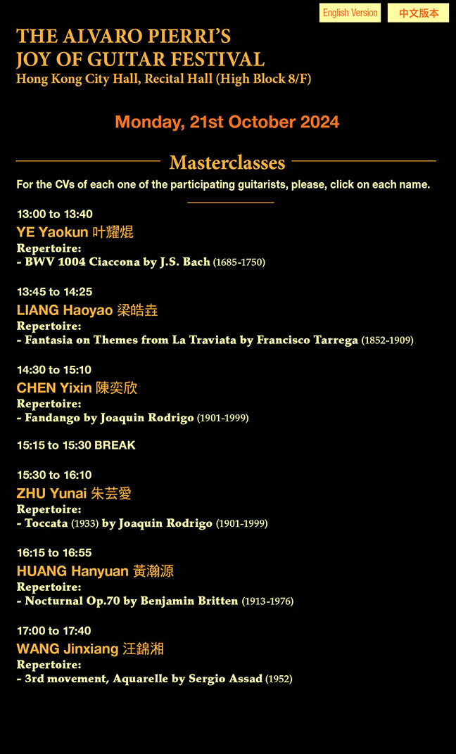 Guitar Masterclasses 21st Oct 2024