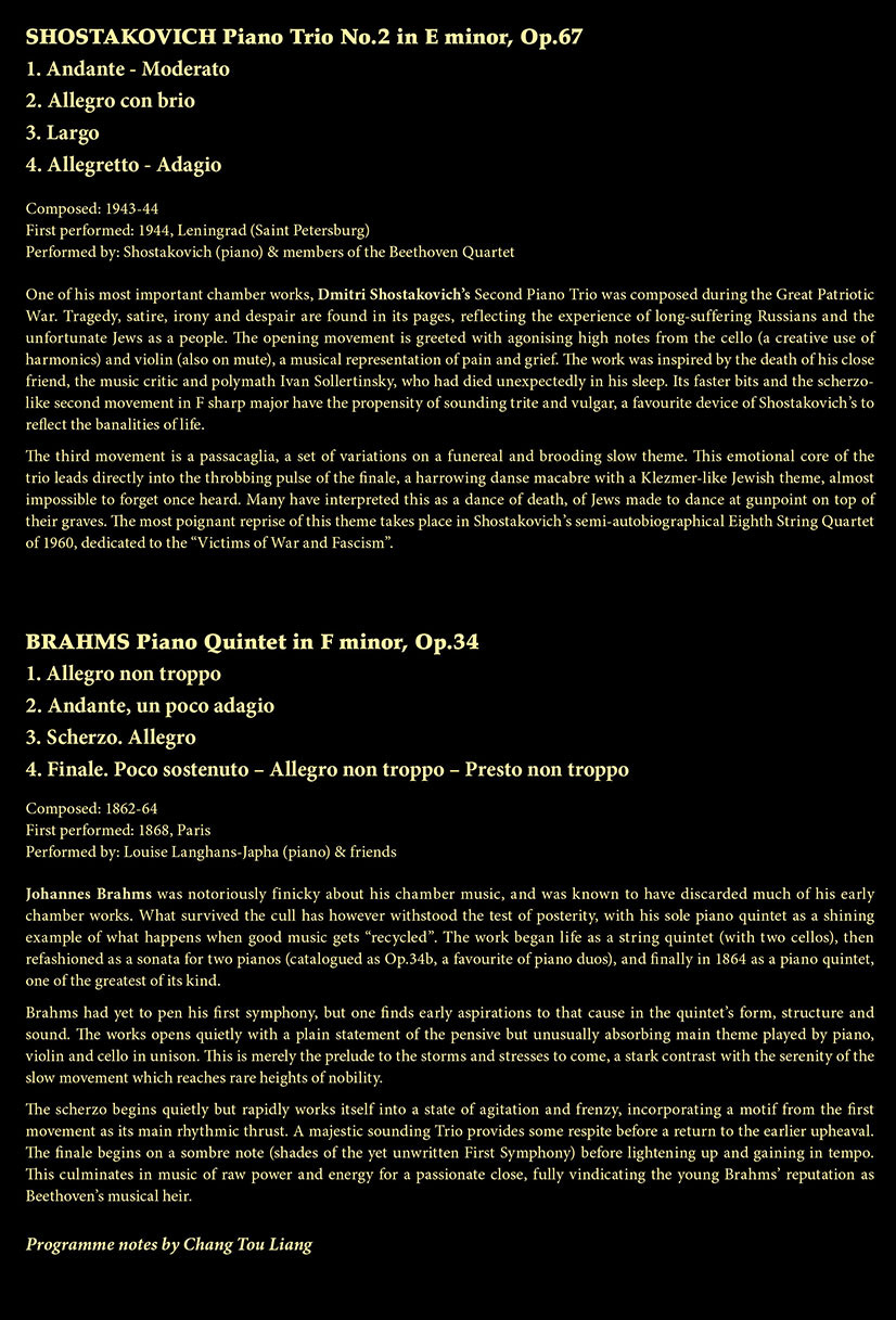 programme notes continue